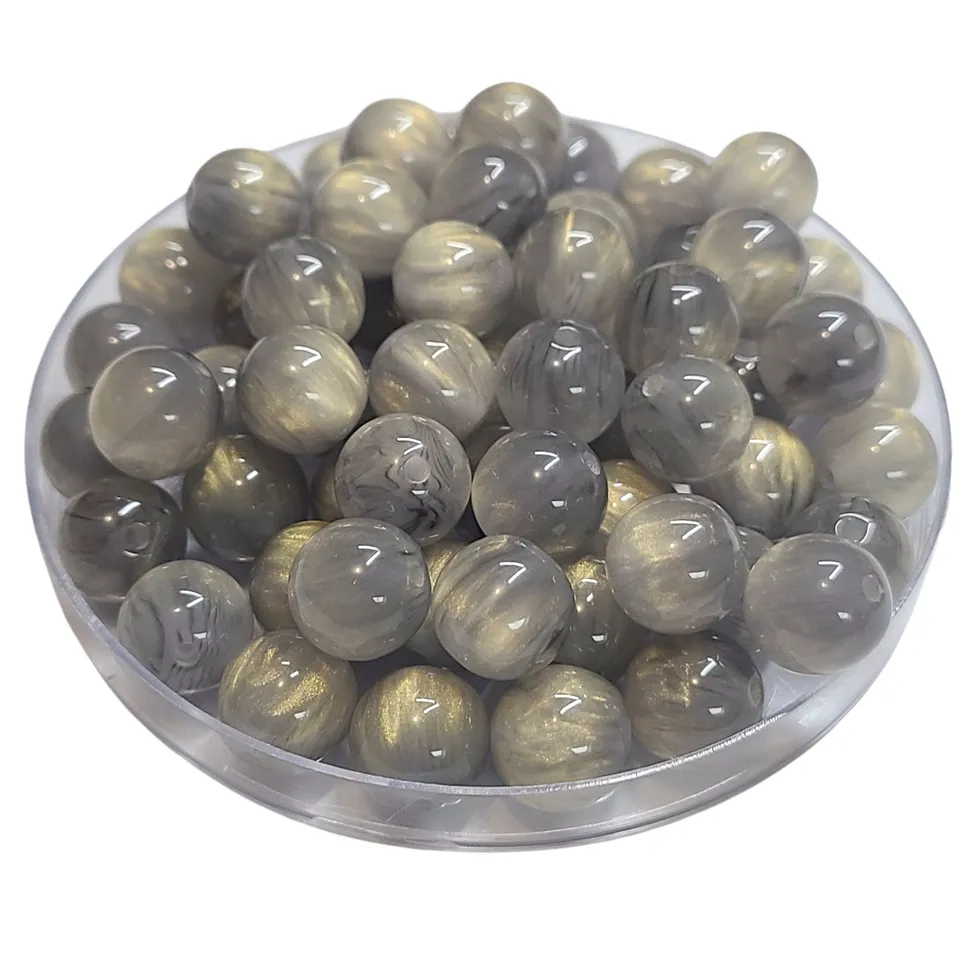 ARTSHOP Boules 12MM 358 perle gris souris scintillant x20