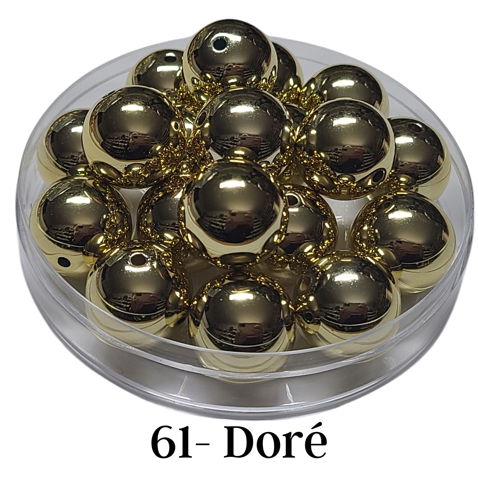 Artshop Boules 20MM 61 perles acryliques doré brillant x10