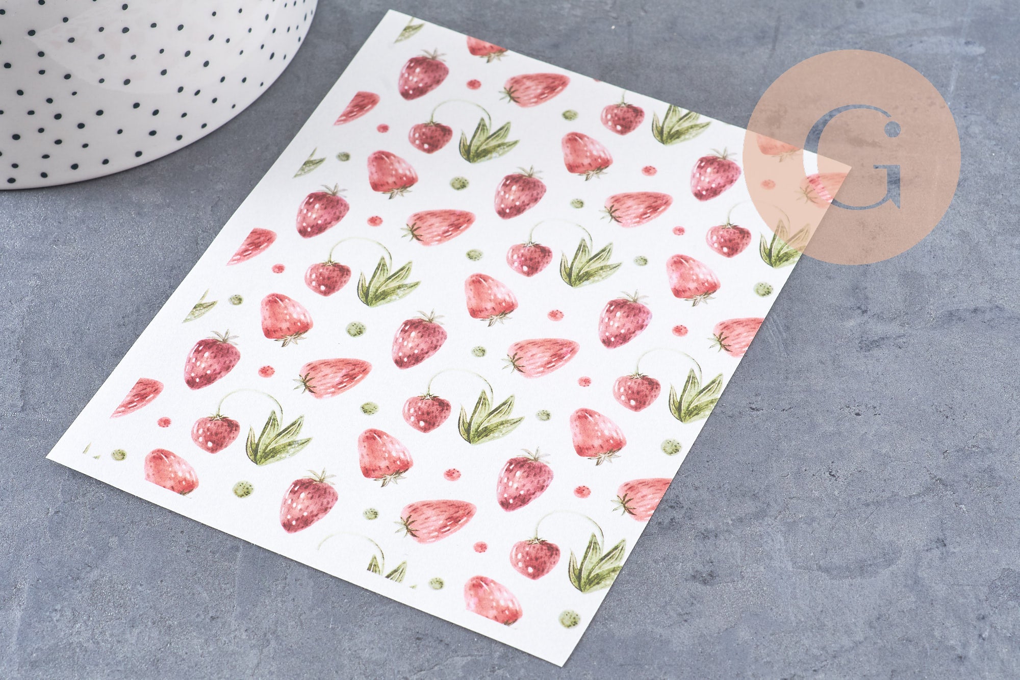 Gingerlily Pâte G10764 feuille transfert fraises 14x10cm x1