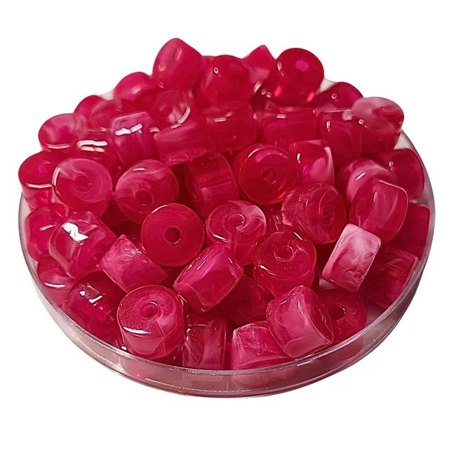ARTSHOP 1/4 de tubes 19 perle cylindre fuchsia marbré 12mm x6