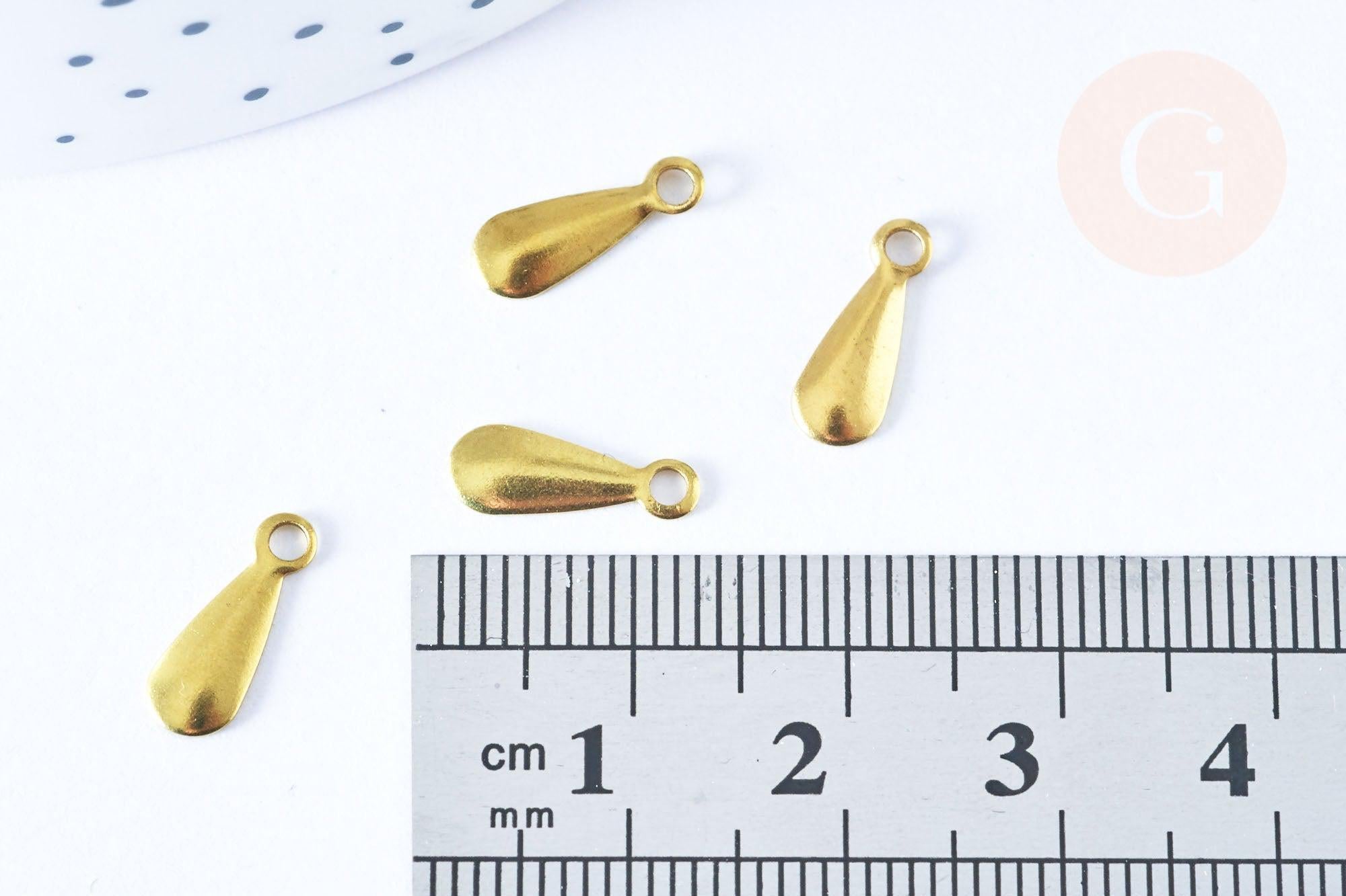 Gingerlily Pendentifs G6470 breloque goutte laiton brut 11mm x2
