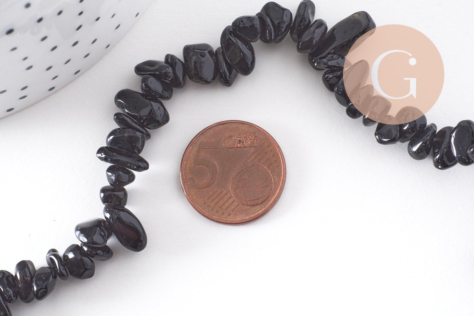 Gingerlily Obsidienne G10266 collier pierre noire chips 40cm x1