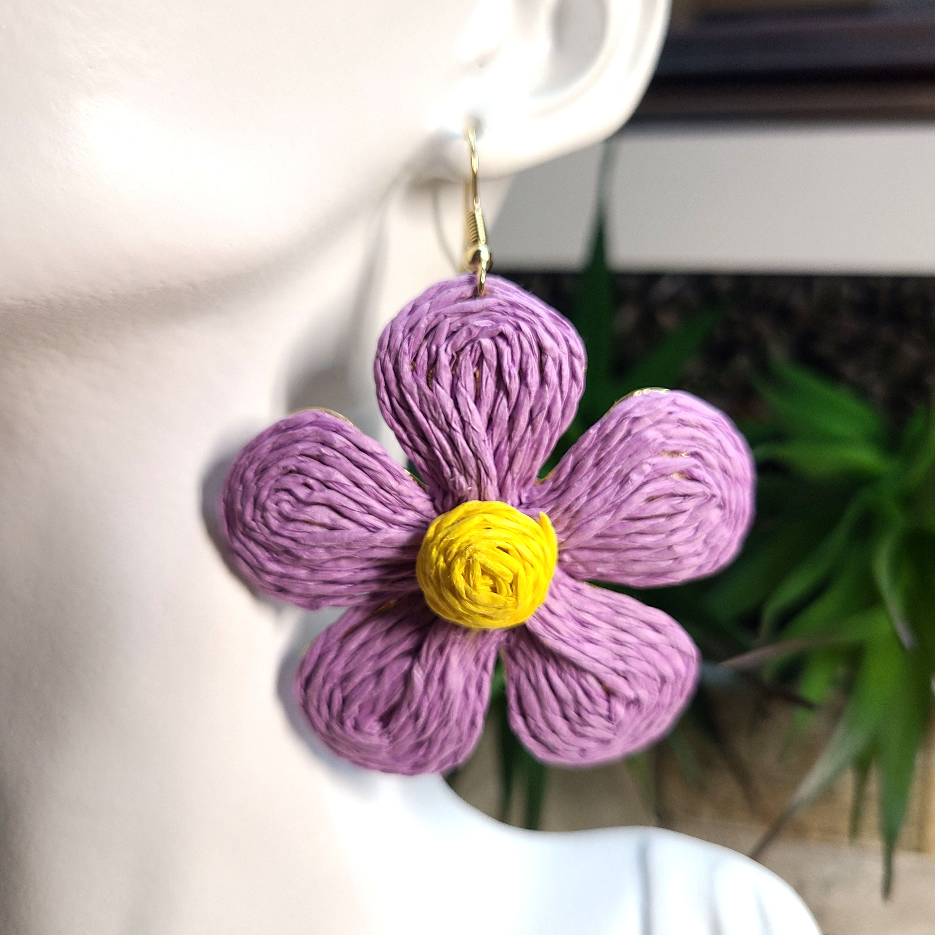 ARTSHOP Flower power 11 fleur Marguerite raphia ivoire x1 - 55 mm