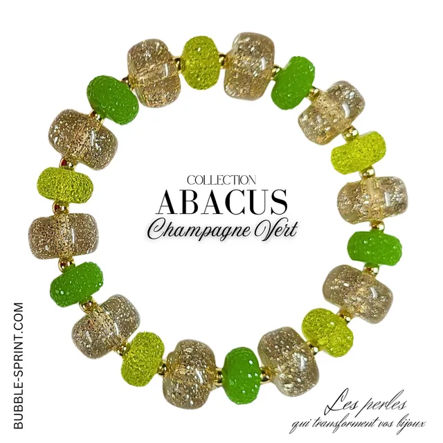 ARTSHOP Prêts-à-porter ABACUS bracelet champagne vert kit