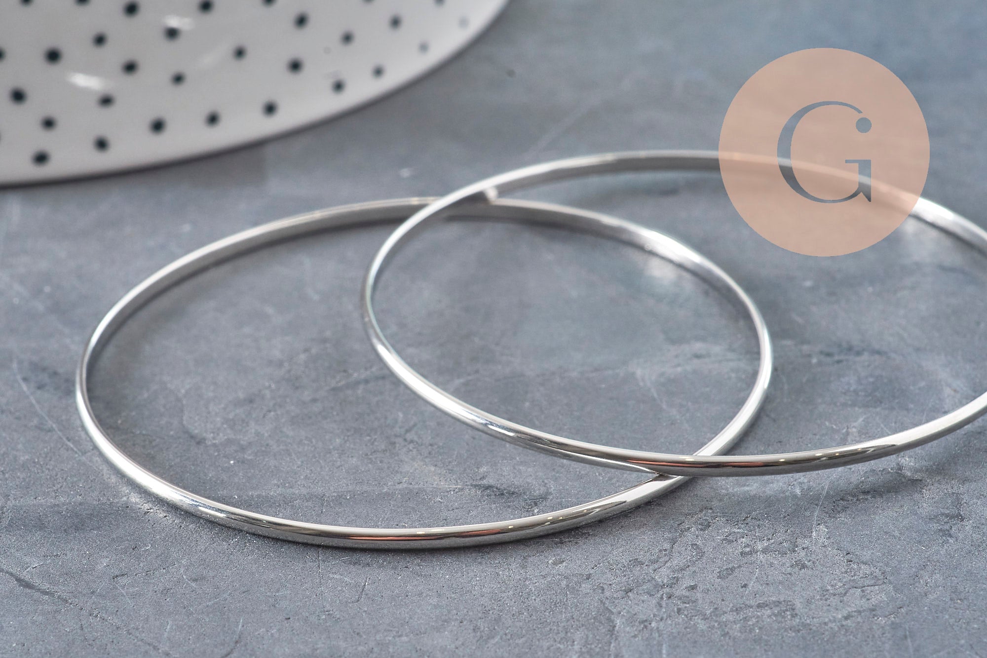 Gingerlily Accessoires DIY G11150 bracelet jonc lisse acier 65mm