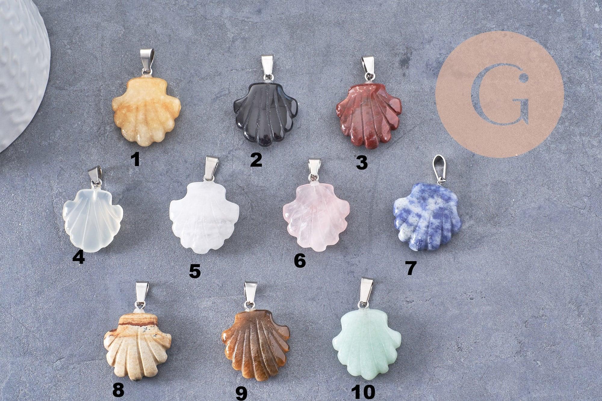 Gingerlily Pendentif coquillage G10344 pendentif pierre 22-25mm