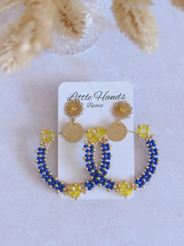 Little Hands Thaïs boucles Blue Lemon bleu jaune