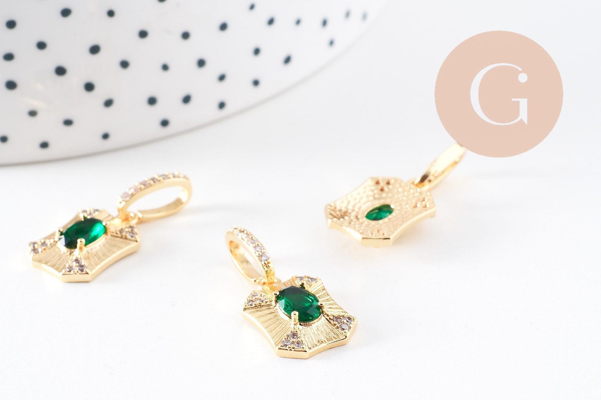 Gingerlily Pendentif octogone G10081 breloque zircon 25mm x1