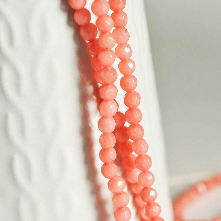 Gingerlily G3003 perle jade rose corail 4mm fil 91 perles