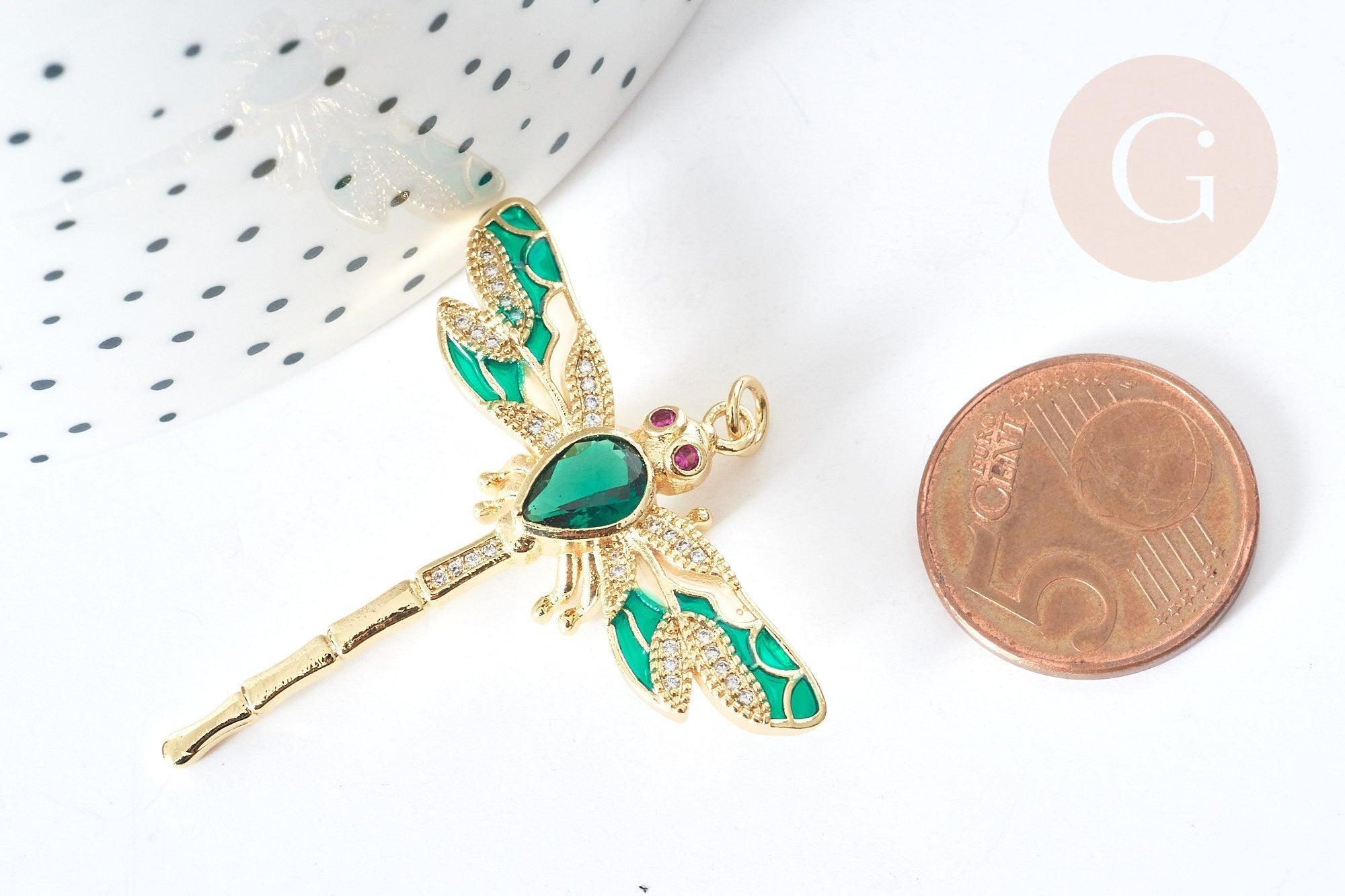 Gingerlily G8072 pendentif libellule laiton doré 42mm