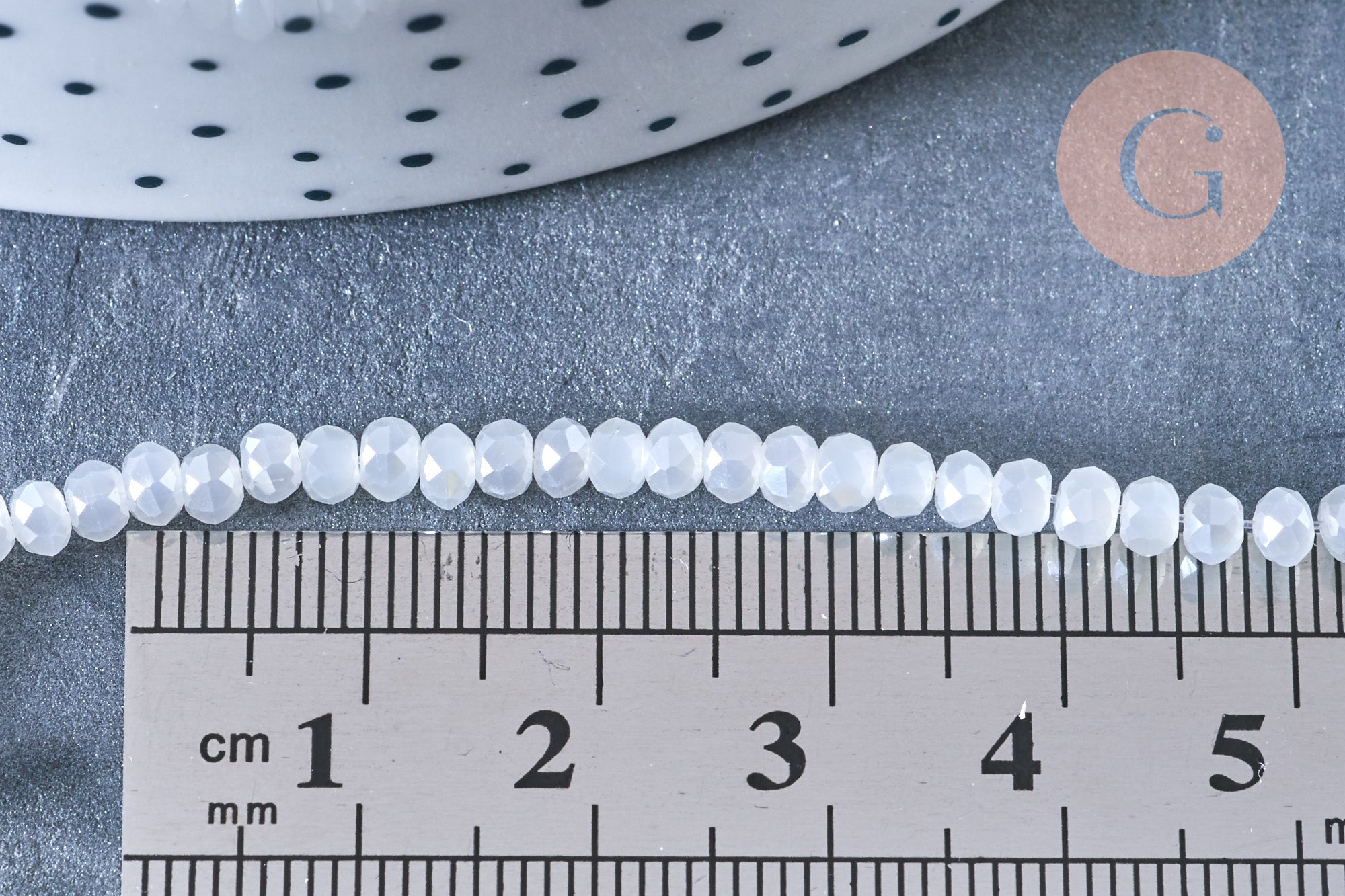 Gingerlily Perles toupies G6763 cristal blanc irisé 3,5mm fil