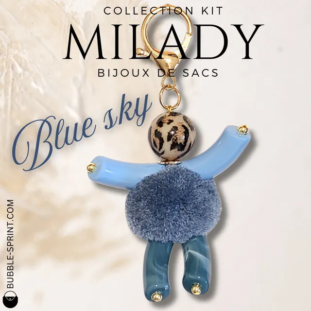 ARTSHOP Milady Blue sky kit bijou de sac pompon