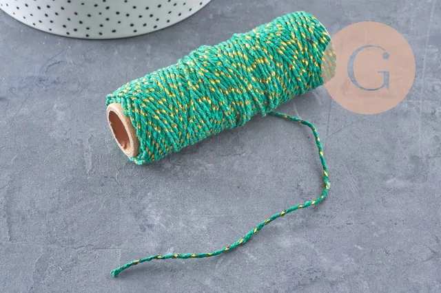 Gingerlily Cordons et fils G2148 cordon vert or 5 m 1,5 mm