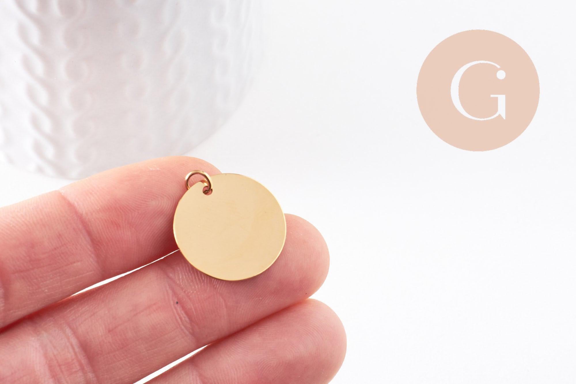 Gingerlily médaille ronde G10173 pendentif doré 20mm