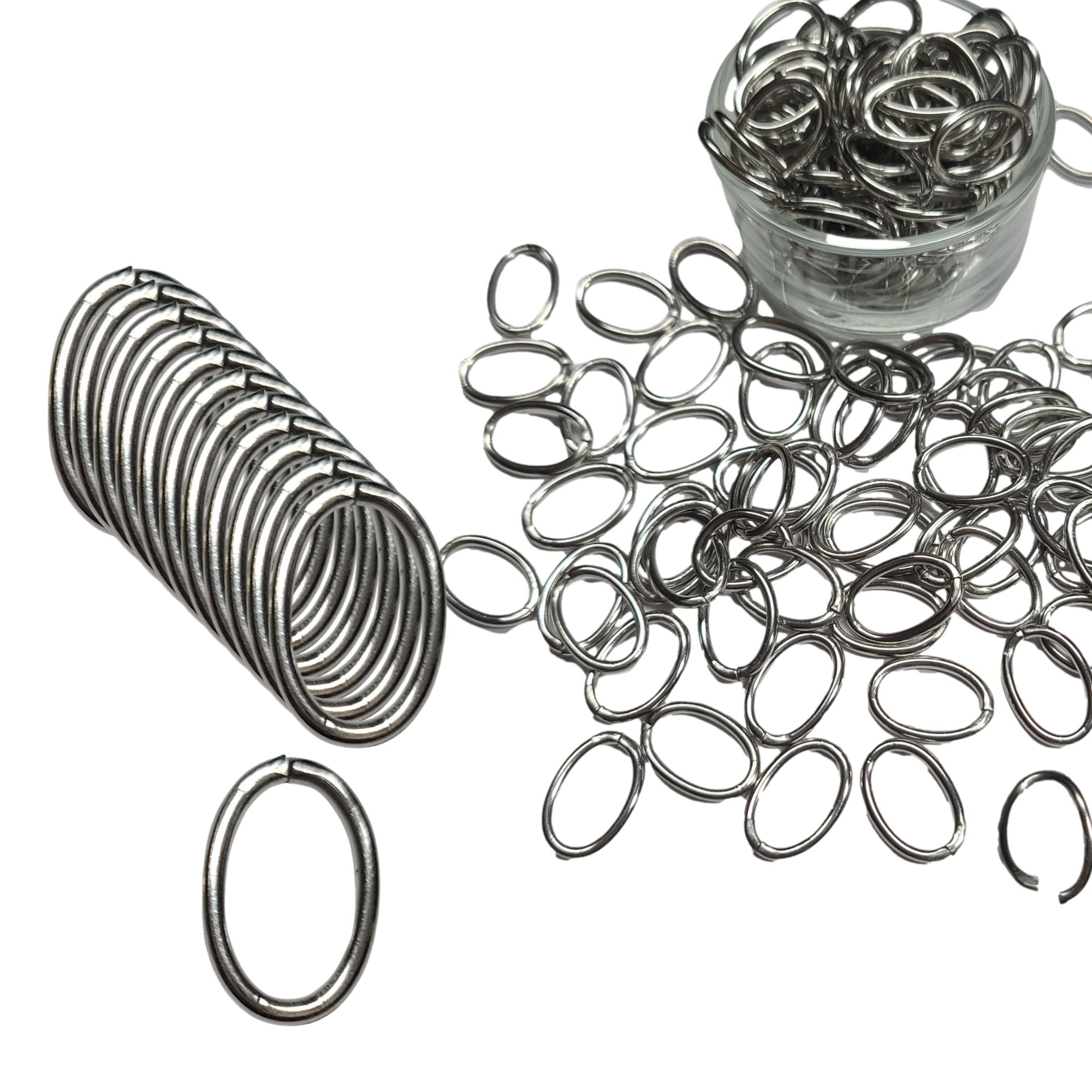 ARTSHOP Maillons 11x16MM anneaux ouverts acier x2 argent