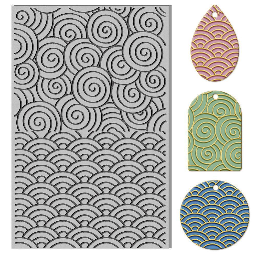 Gingerlily Pâte polymère G10676 tapis texture spirales 65x100mm