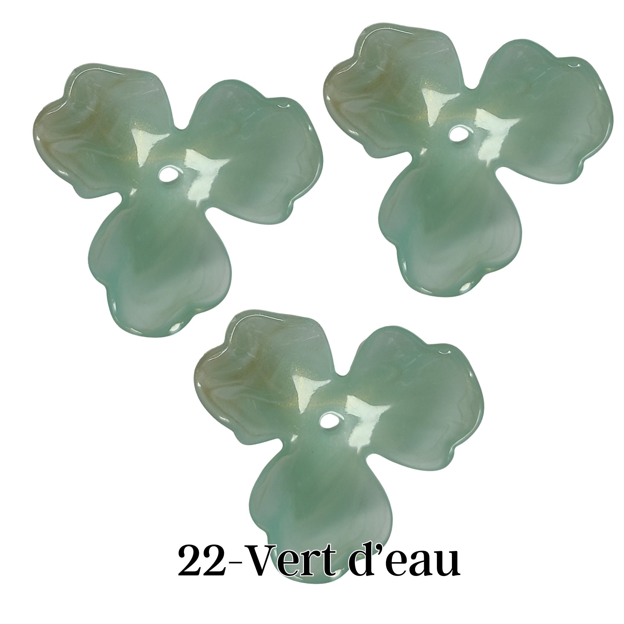 ARTSHOP Flower power n°22 orchidée Vert d'eau fleur 40MM x1