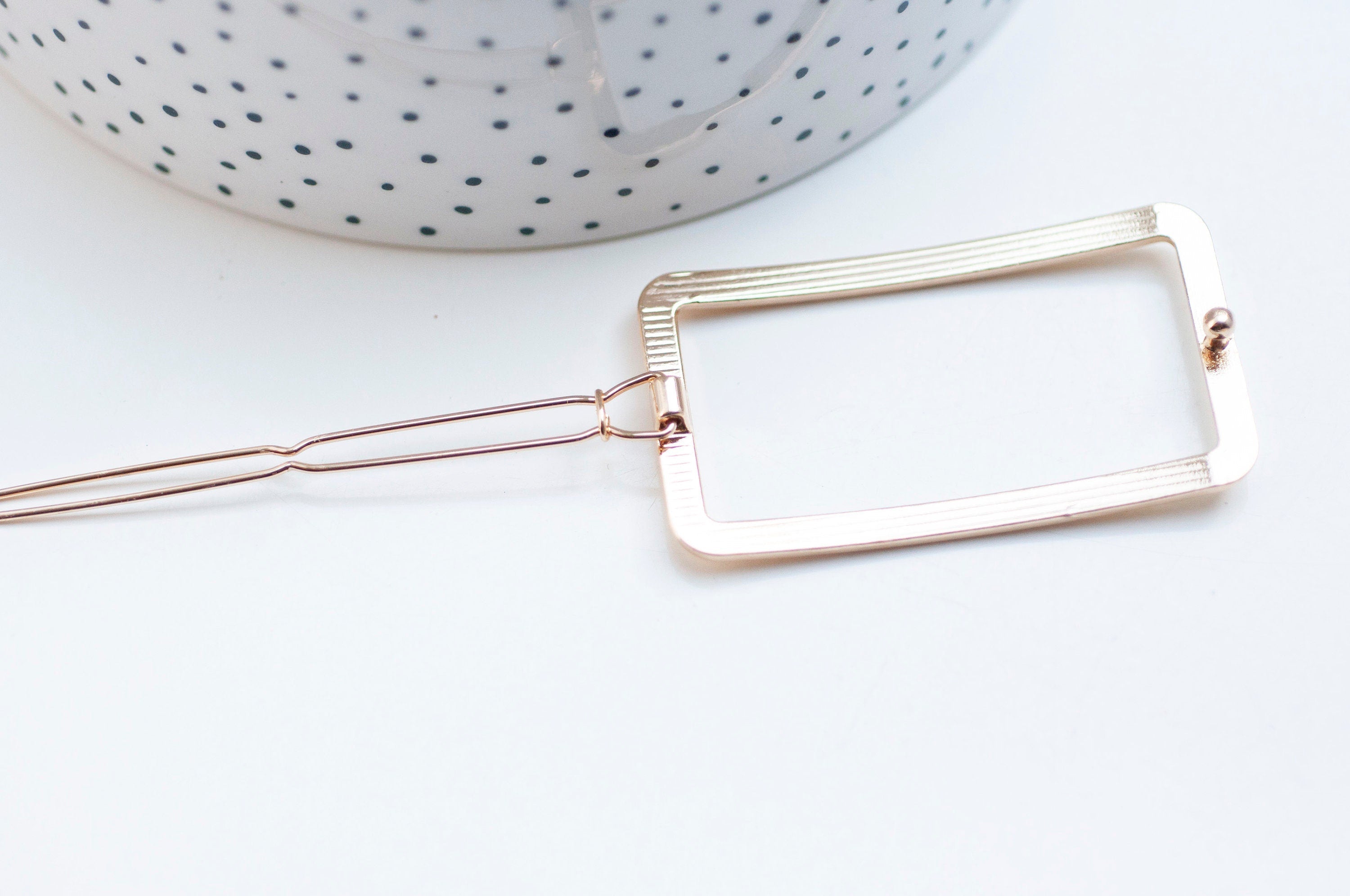 Gingerlily Support barrette clip G4720 fer doré rectangle 55mm x1