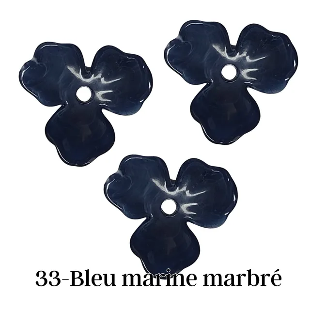 ARTSHOP Flower Power 33 perle fleur marine marbré 20mm x1