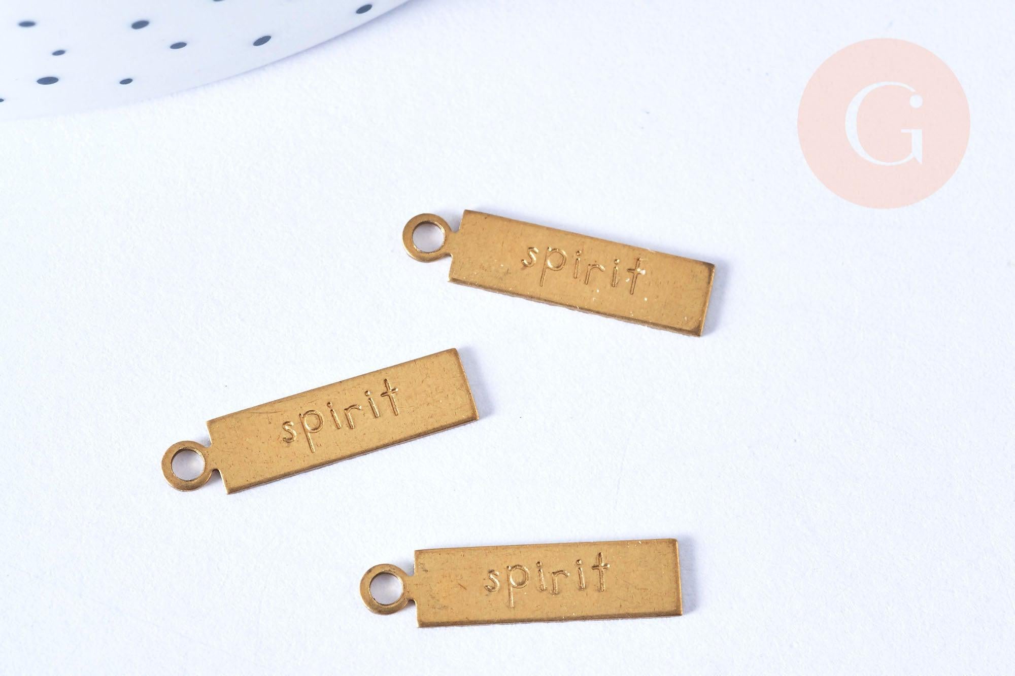 Gingerlily Pendentifs G6514 pendentif rectangle laiton brut 20mm x2