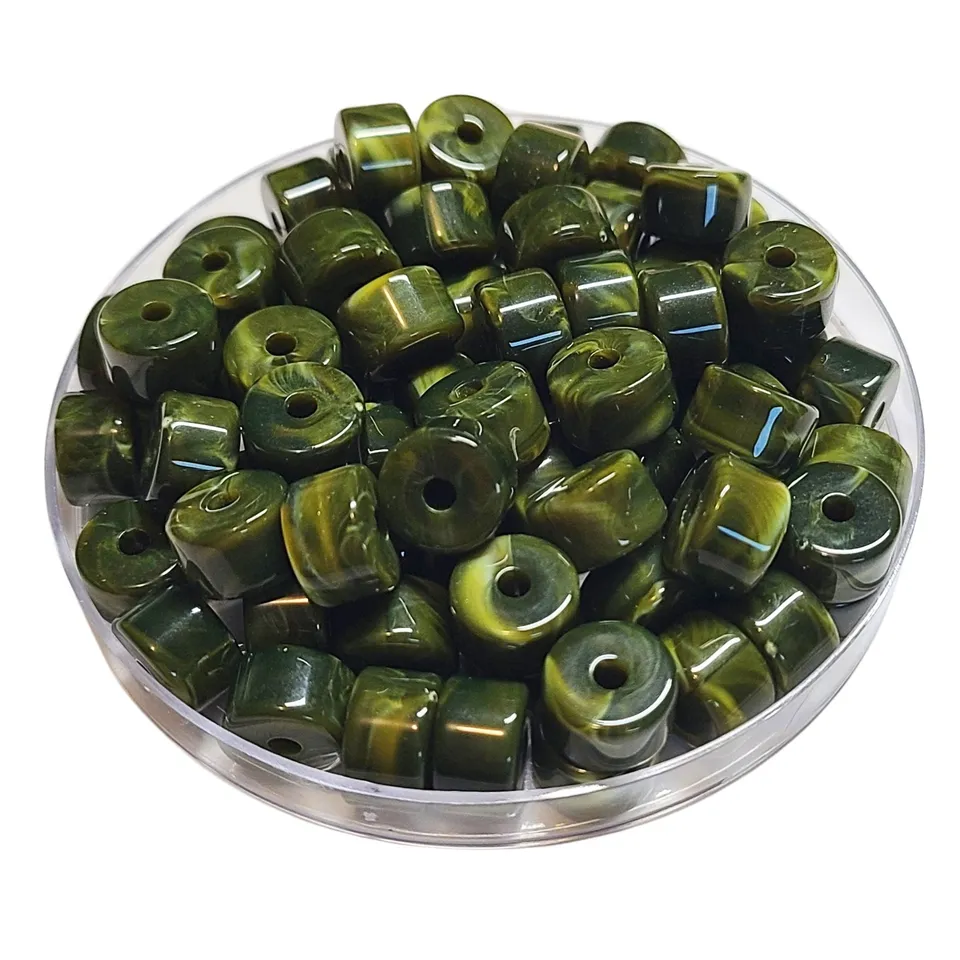ARTSHOP 1/4 de tubes n10 cylindre 12mm vert mousse marbré