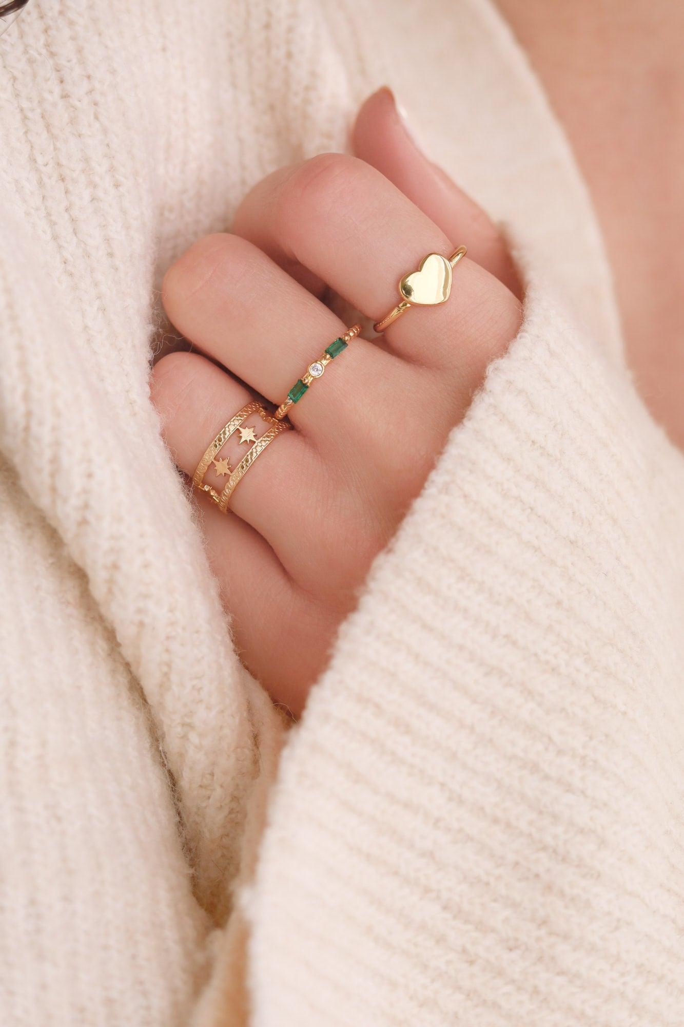 Gingerlily Apprêts Cœur G8442 bague réglable 18mm