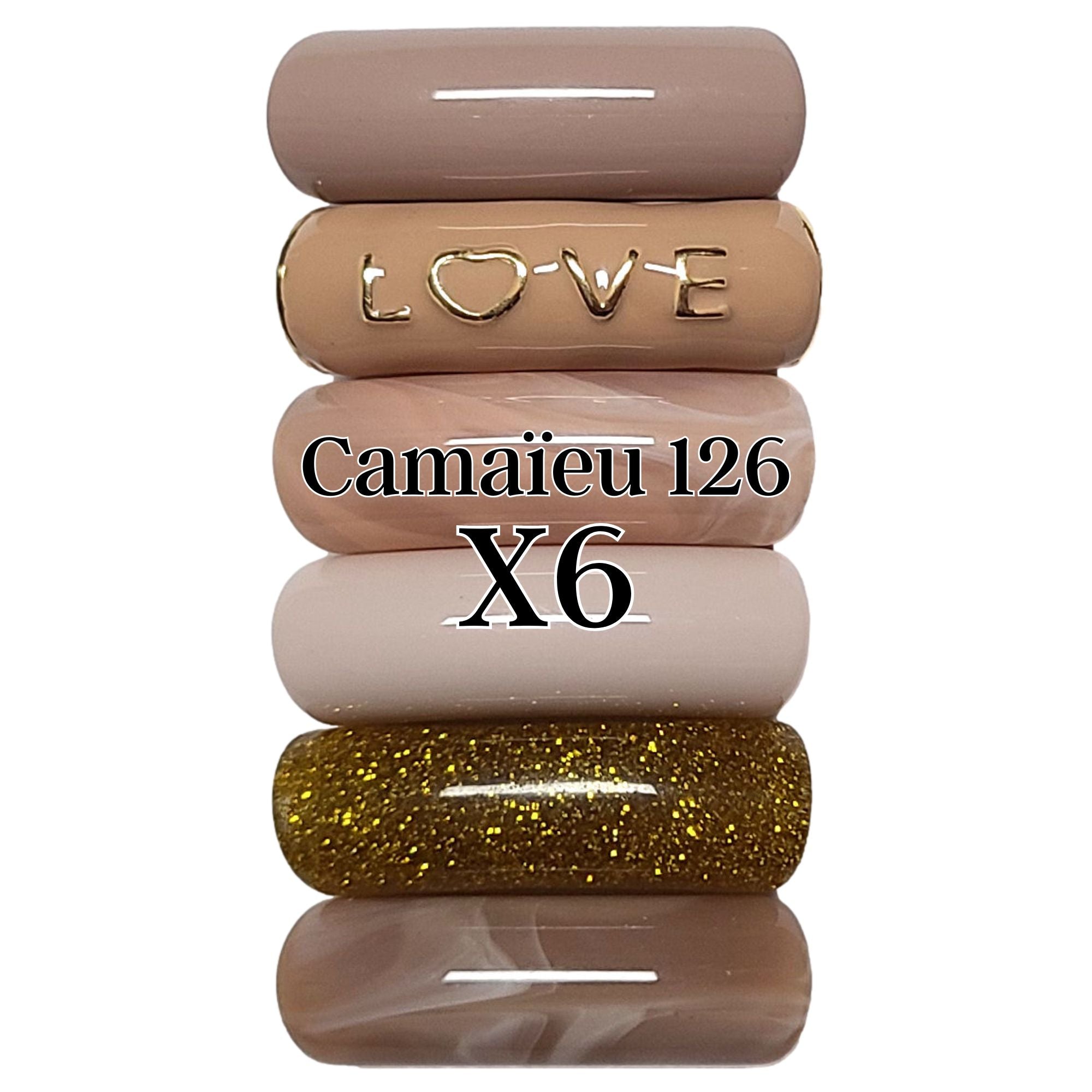 ARTSHOP Camaieux 126 lot 6 tubes incurvés LOVE marron 12MM