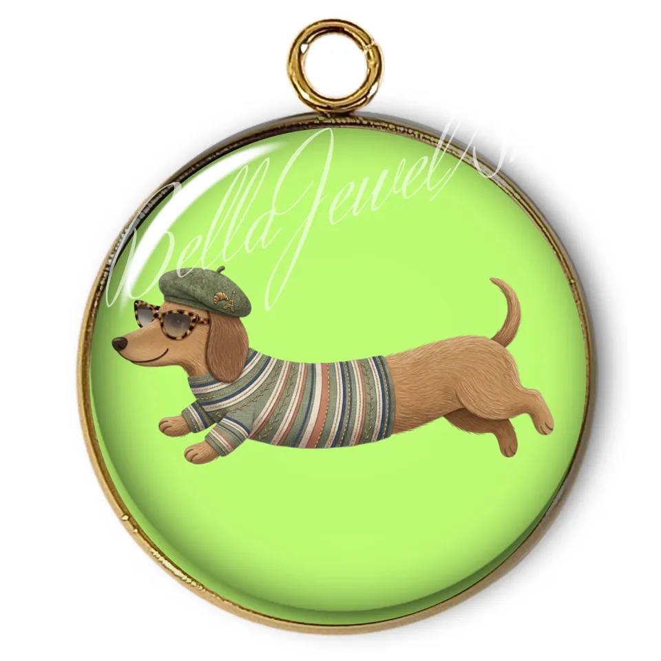 ARTSHOP Intemporel 87 pendentif teckel doré 31MM x1