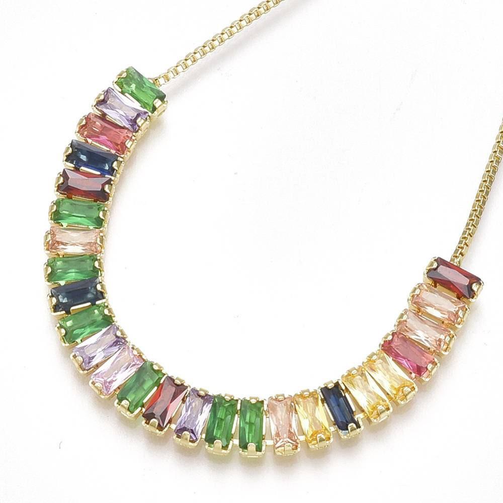 Gingerlily bracelet G2776 laiton doré zircon multicolore 24cm