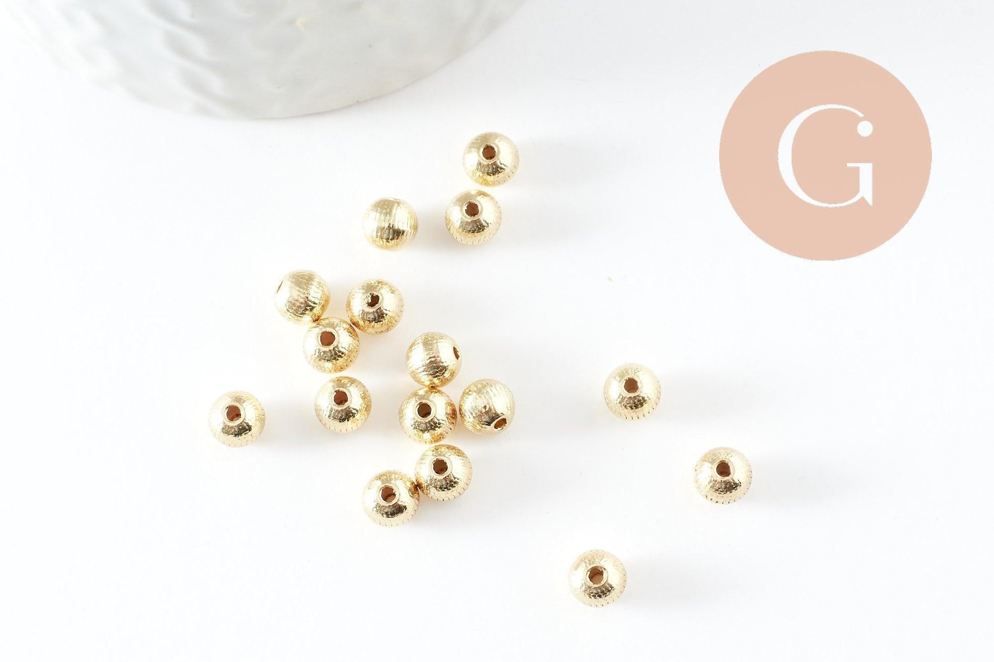 Gingerlily Perles zamac G9543 doré strié rondes 5mm x20