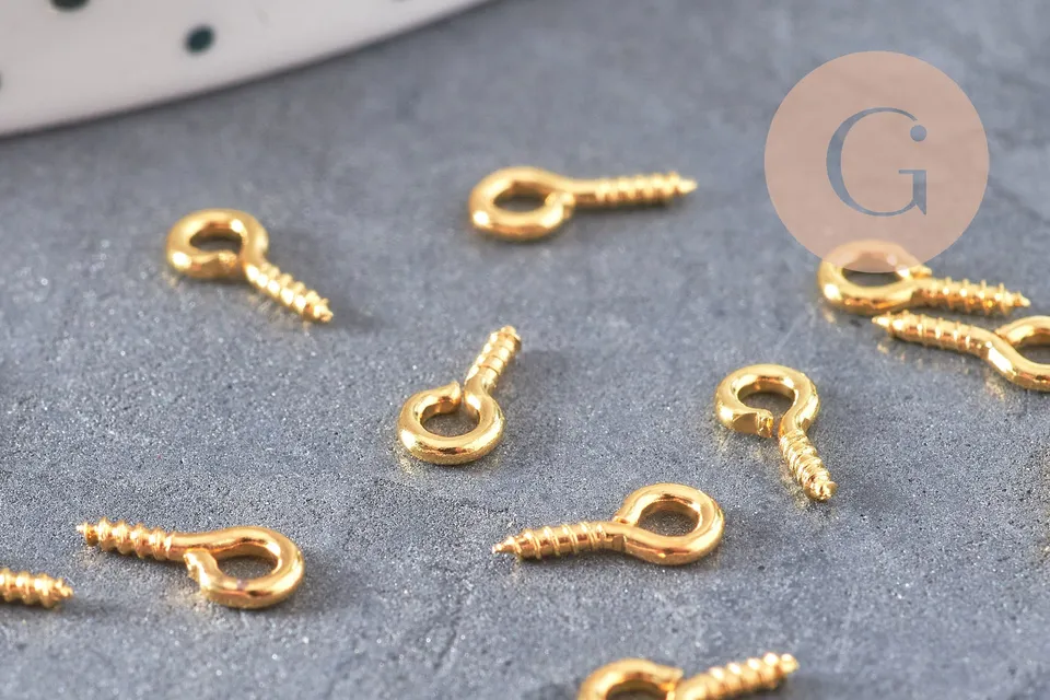 Gingerlily Apprêts G10796 piton à visser fer doré 10mm x20