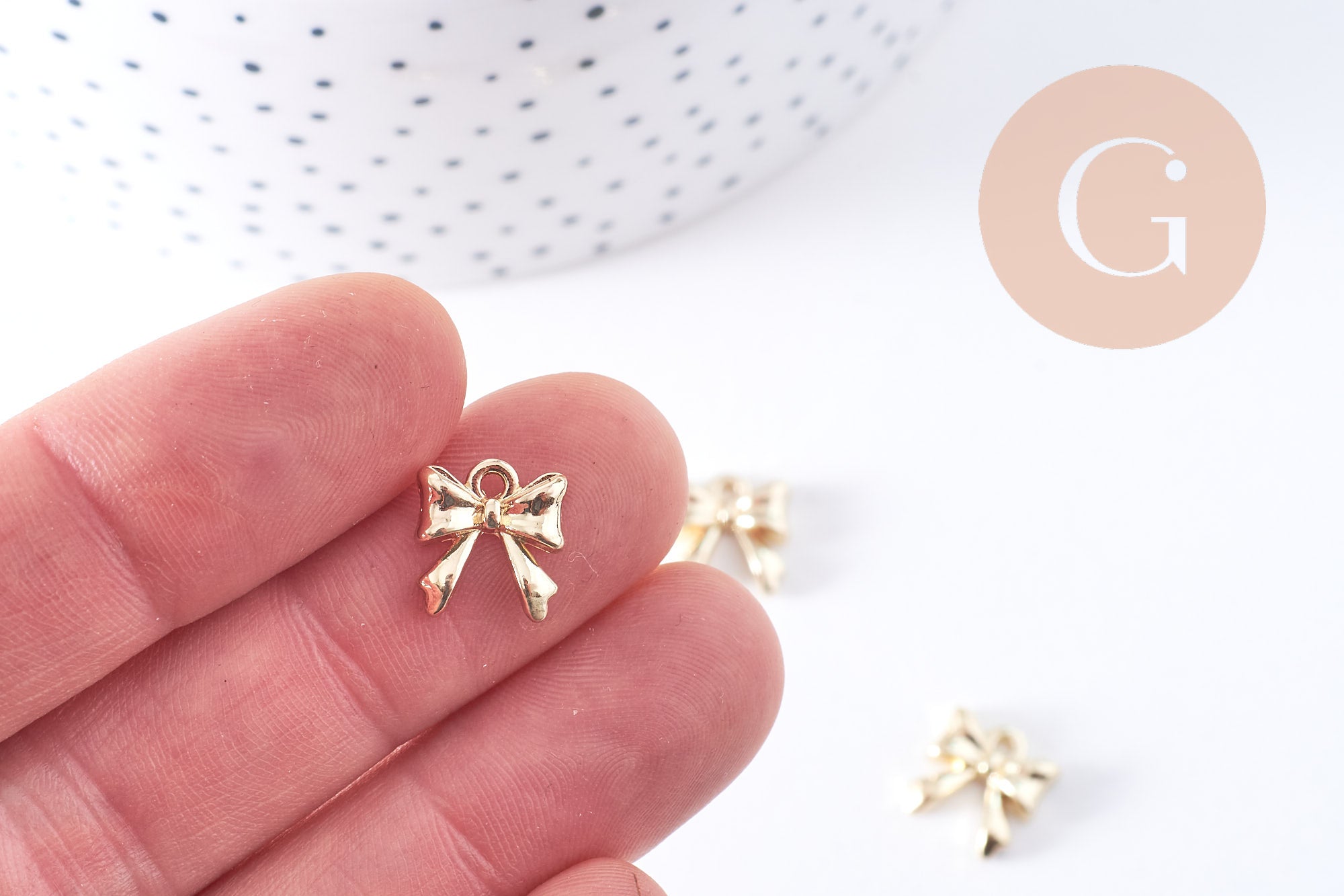 Gingerlily Pendentifs G10651 noeud papillon zamac doré x2