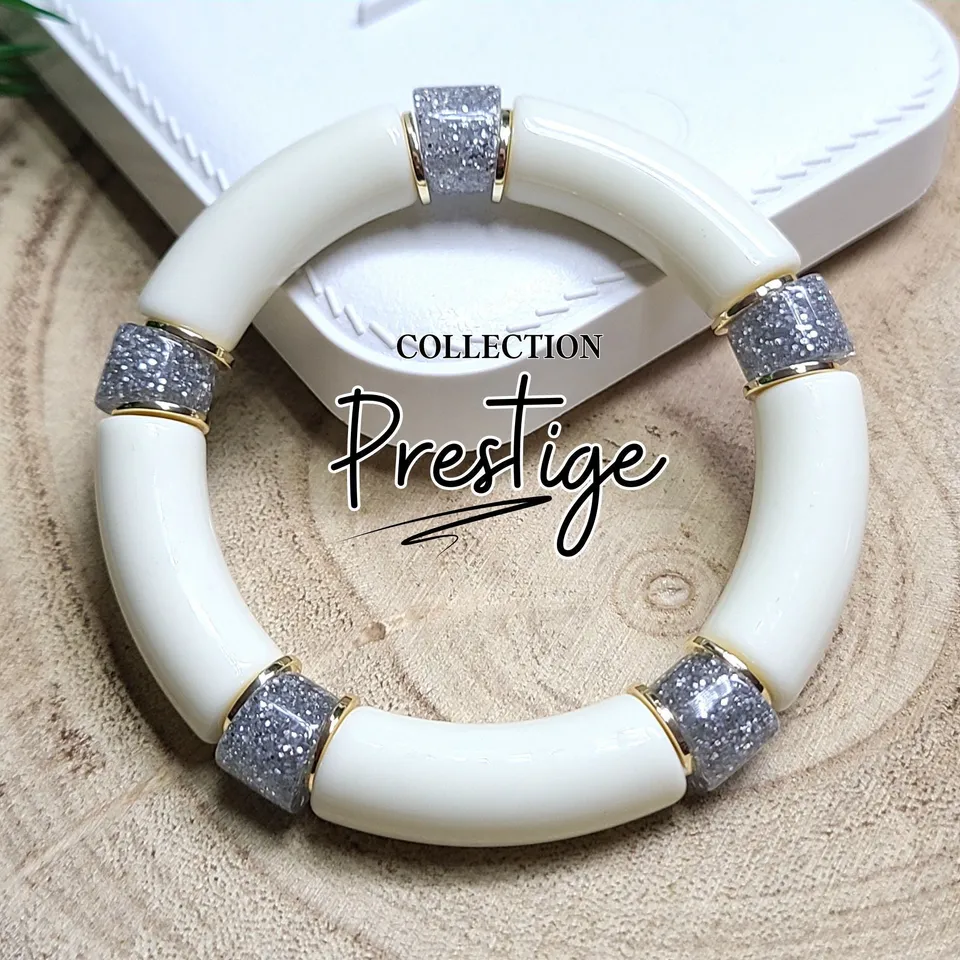 ARTSHOP Idée création 58 bracelet blanc cassé et doré