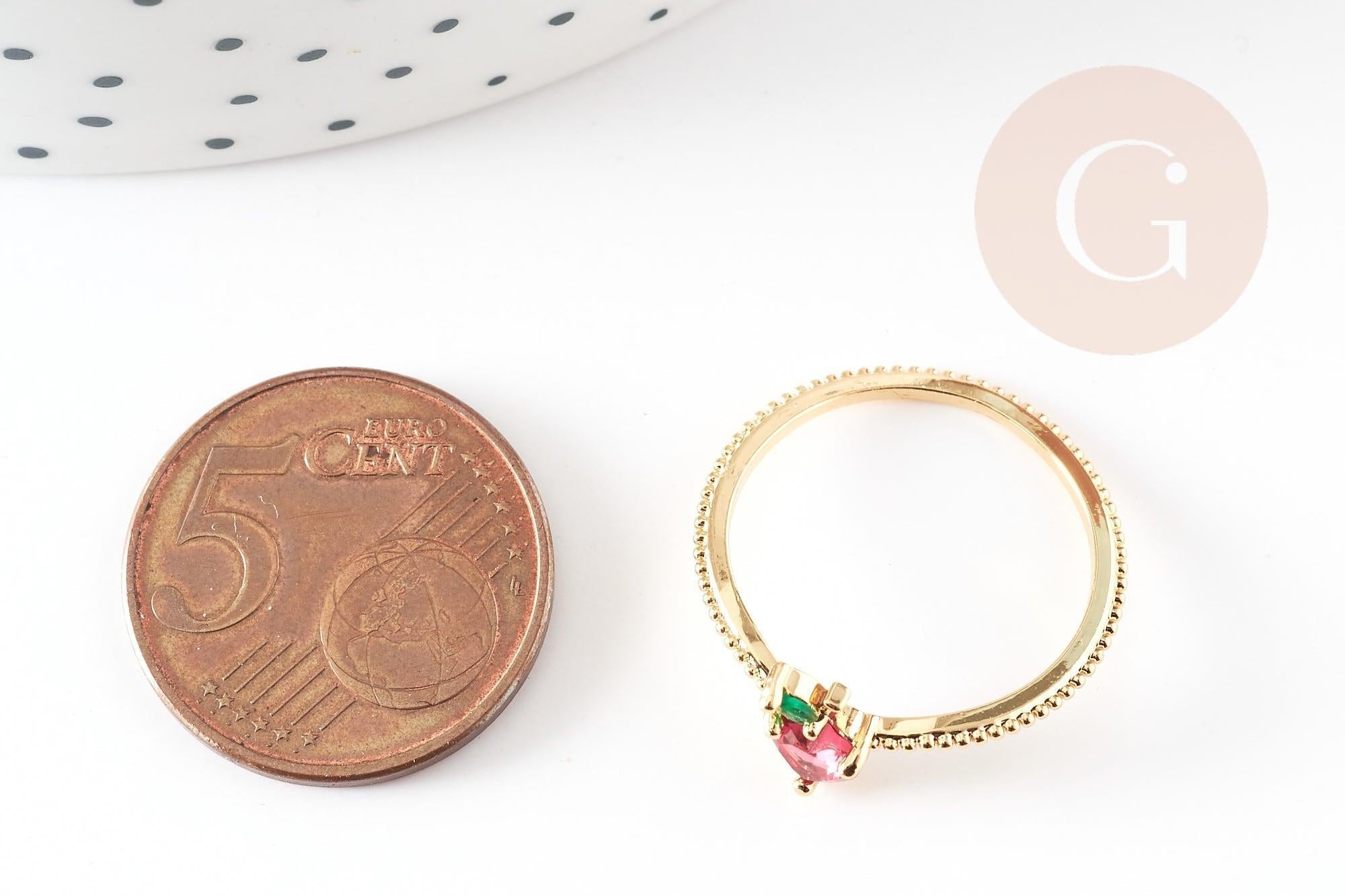 Gingerlily Bague G9156 fraise laiton doré 16K taille 54