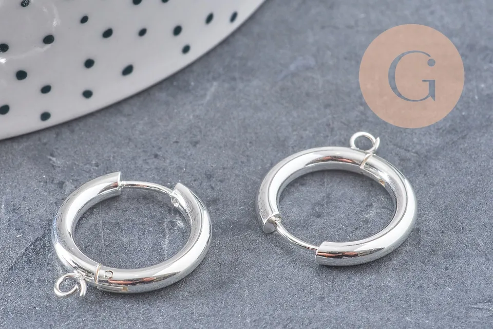 Gingerlily Apprêts créoles acier argenté 22mm la paire