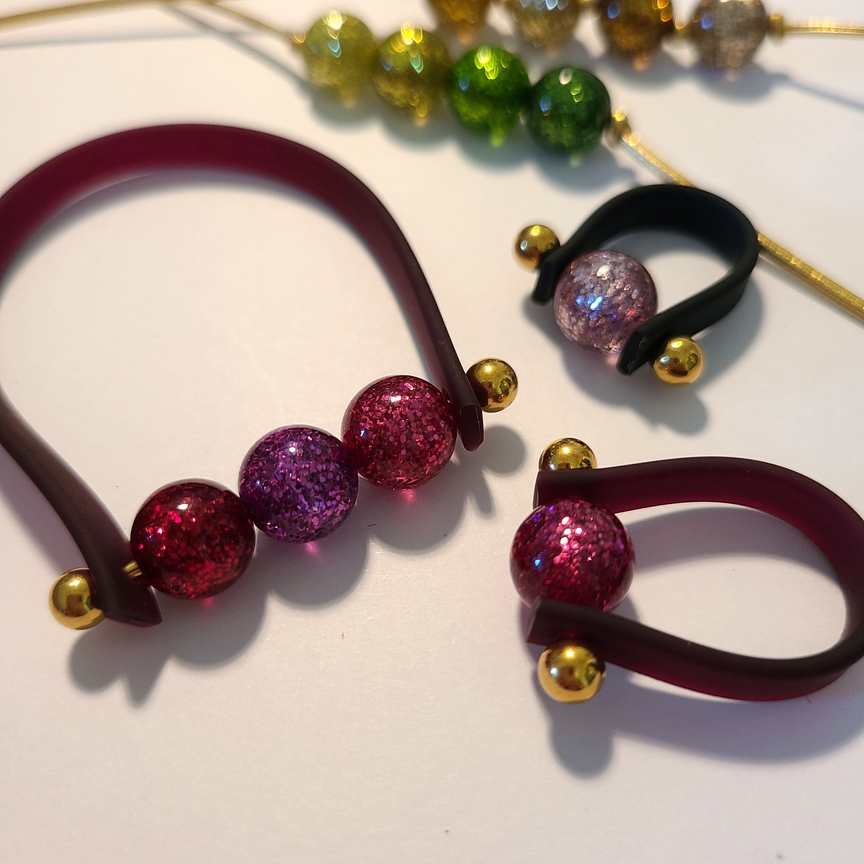 ARTSHOP Boules Glitters 1011 perles rondes 10mm mauve x10