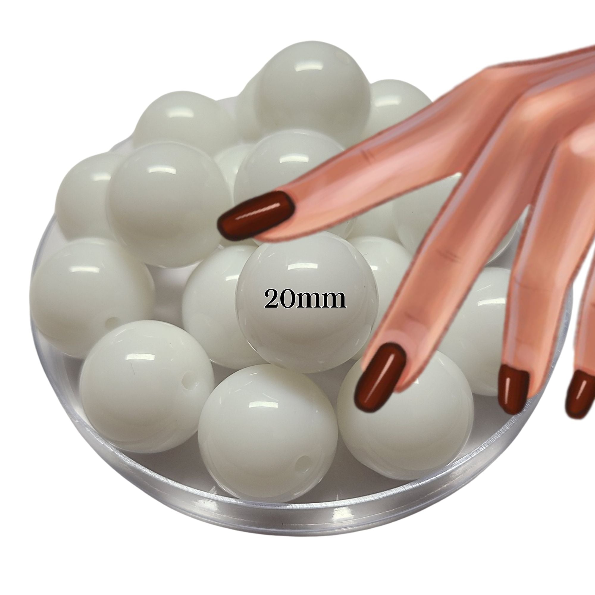 ARTSHOP Boules 20MM 15 perles Blanc brillant x10