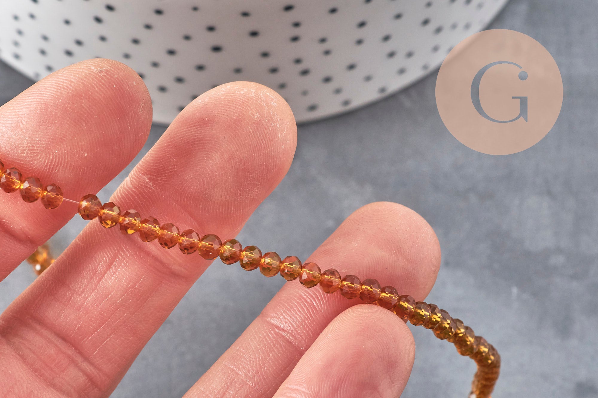 Gingerlily perles abacus cristal doré 3,5 mm fil 29 cm