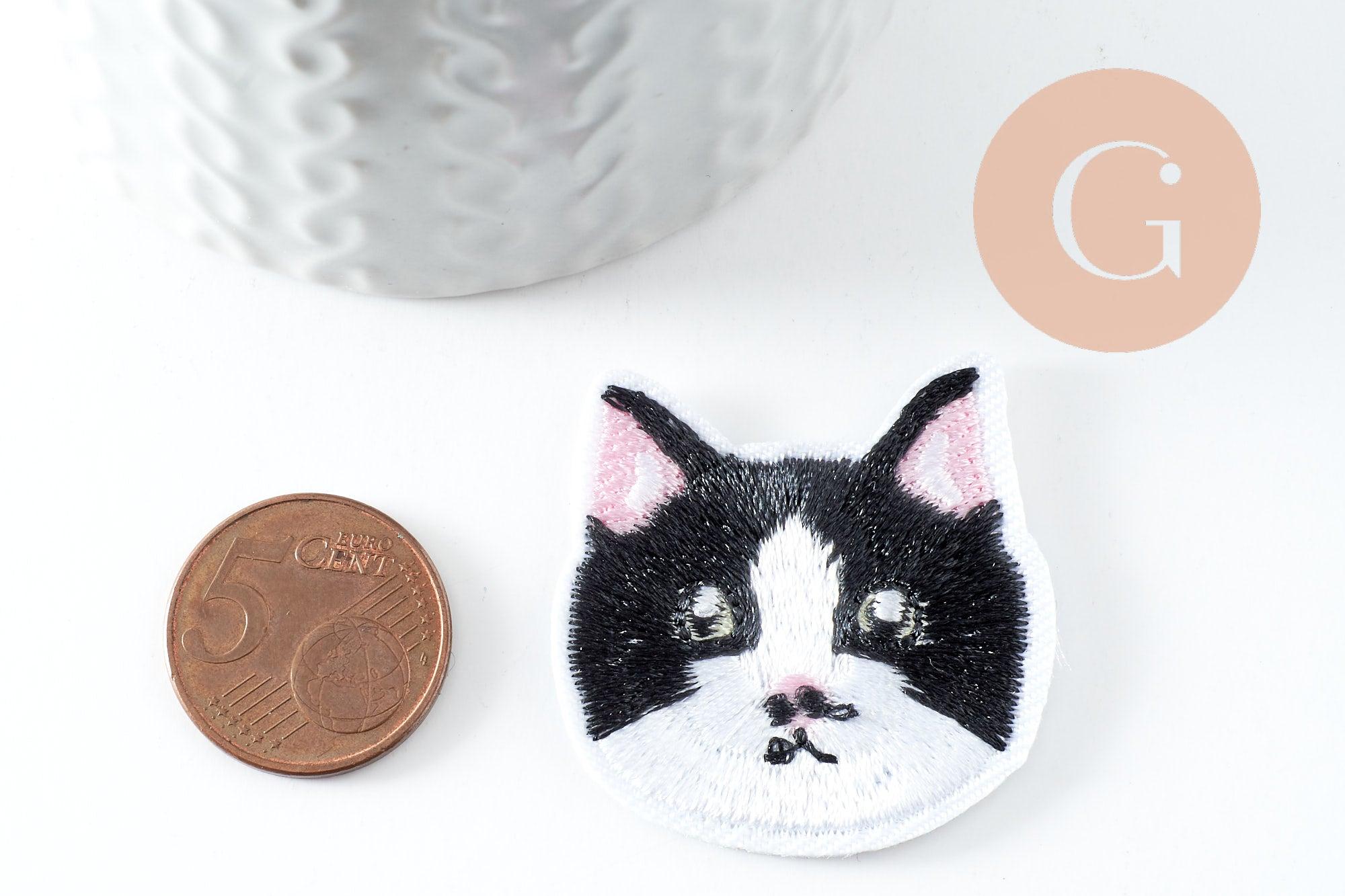Gingerlily écusson chat noir G9808 patch thermocollant 37mm x1