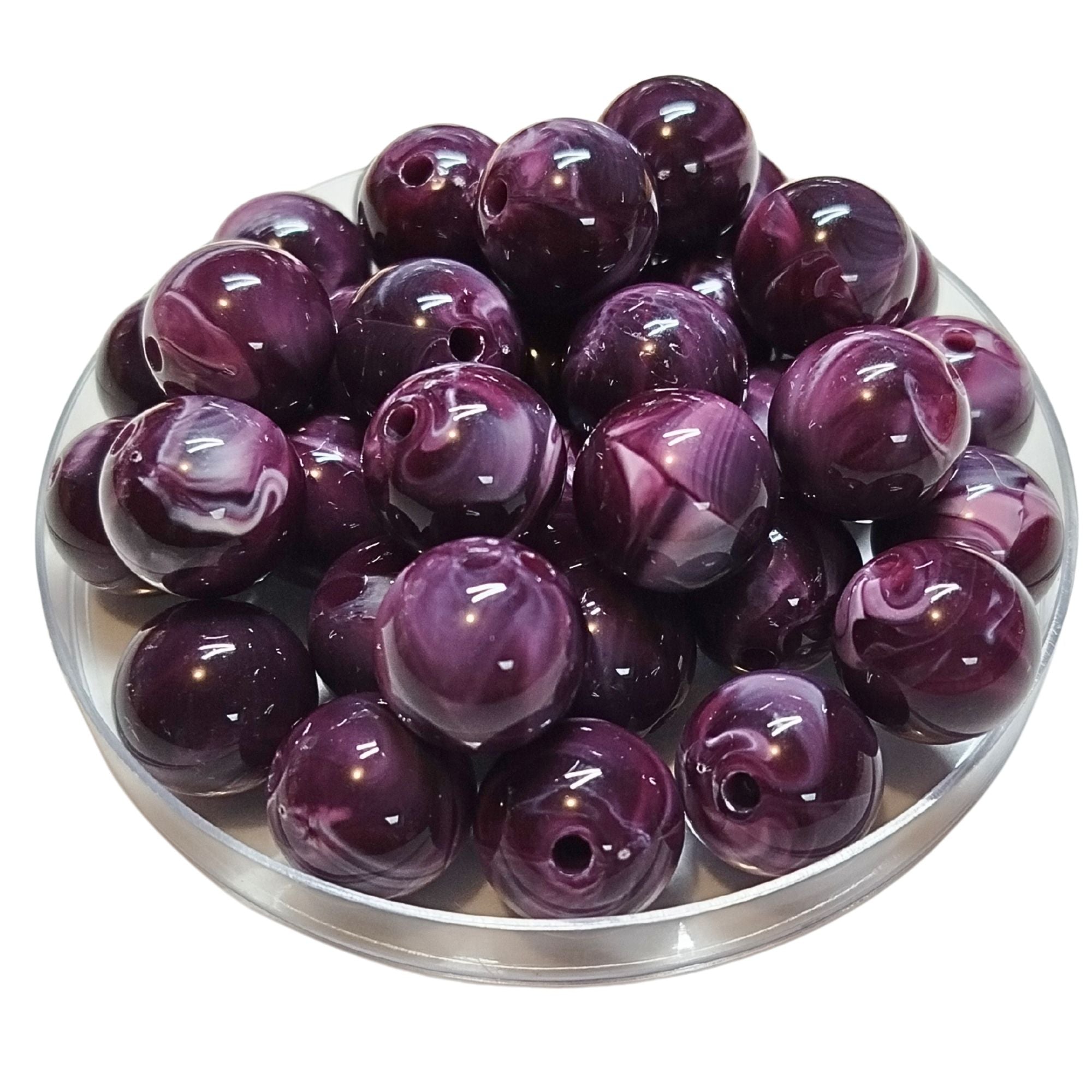 ARTSHOP Boules 16MM 246 perle prune marbré x15