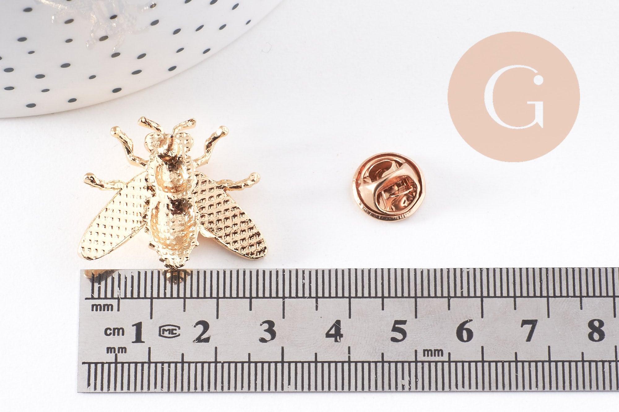 Gingerlily broche abeille dorée zamac 27 mm x1
