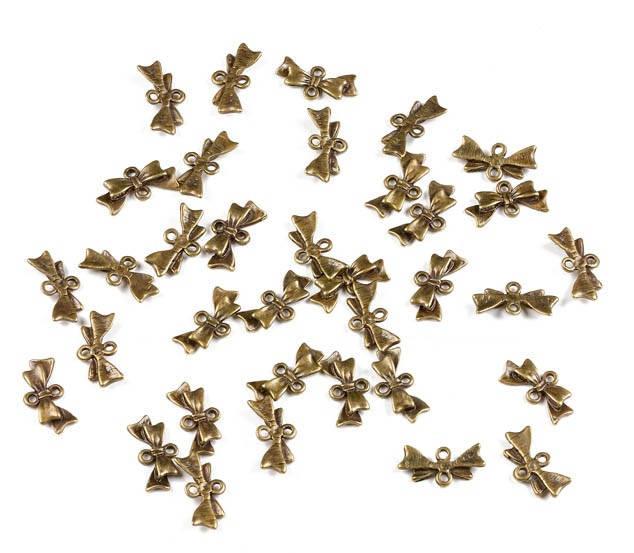 Gingerlily pendentif nœud bronze 2cm lot 10 breloque bijou DIY
