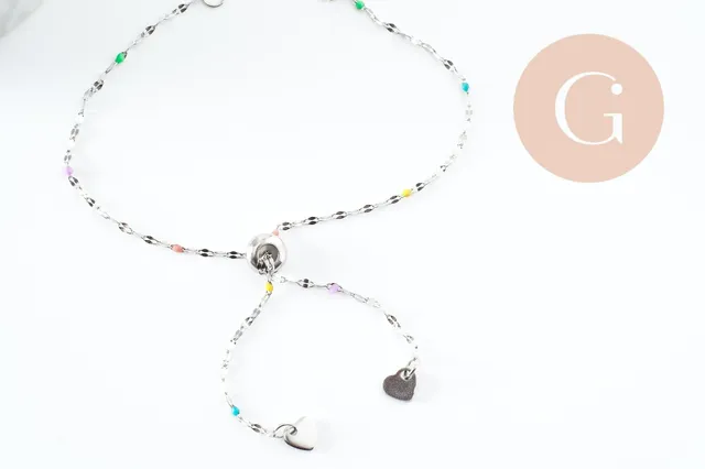 Gingerlily Apprêts base bracelet G9681 résine noire 23cm acier