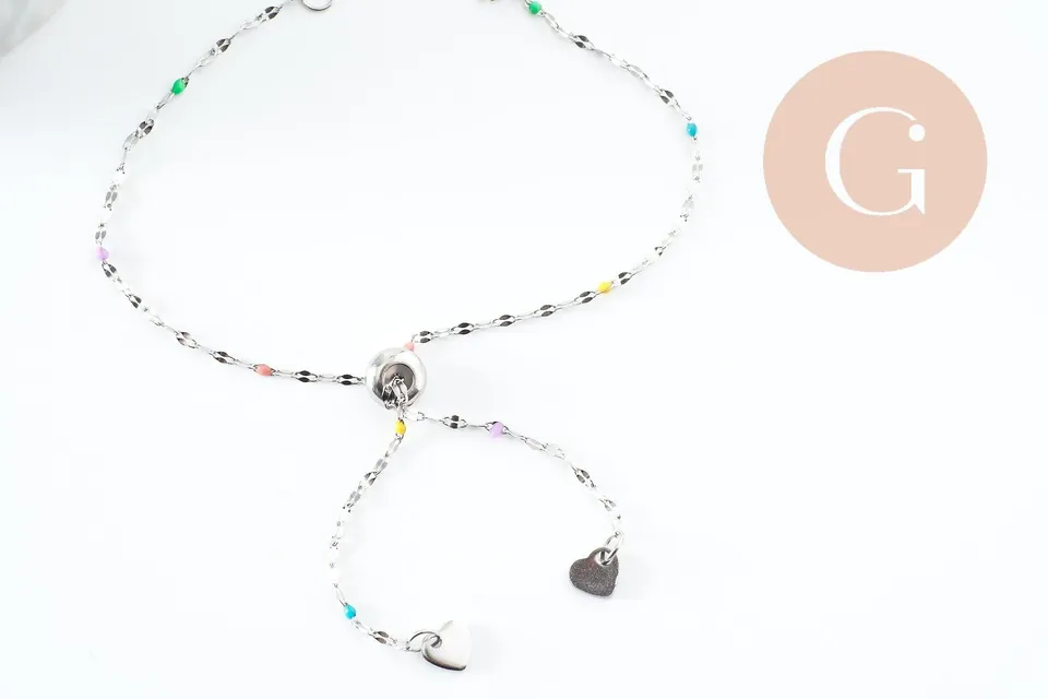 Gingerlily Apprêts base bracelet G9681 résine noire 23cm acier