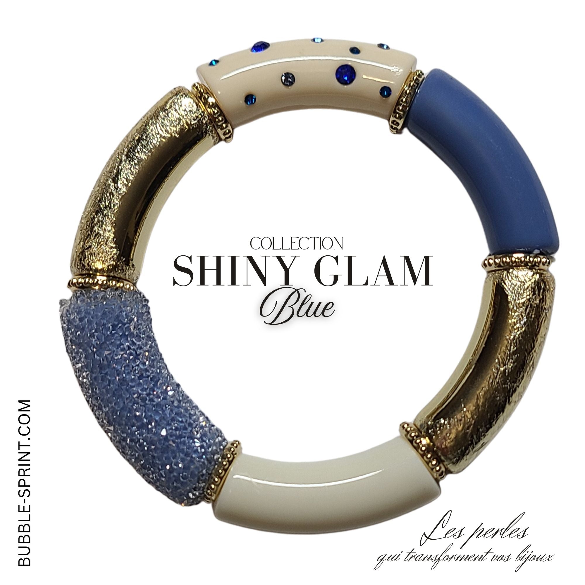 ARTSHOP SHINY GLAM Bracelet Blue 5.5CM Kit À Faire Soi-Même