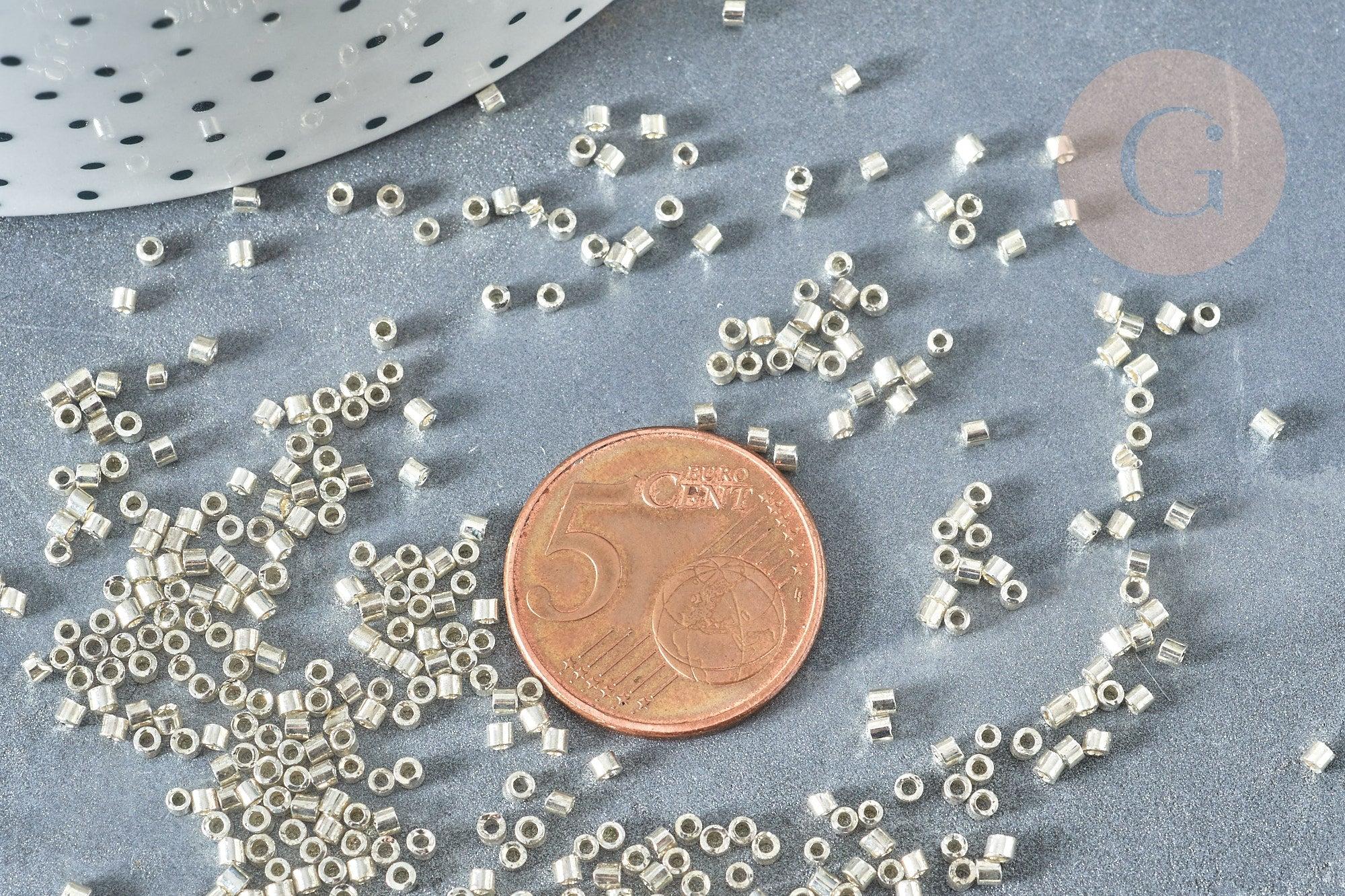 Gingerlily Perles pour bijoux DIY G8168 rocailles verre gris 8g