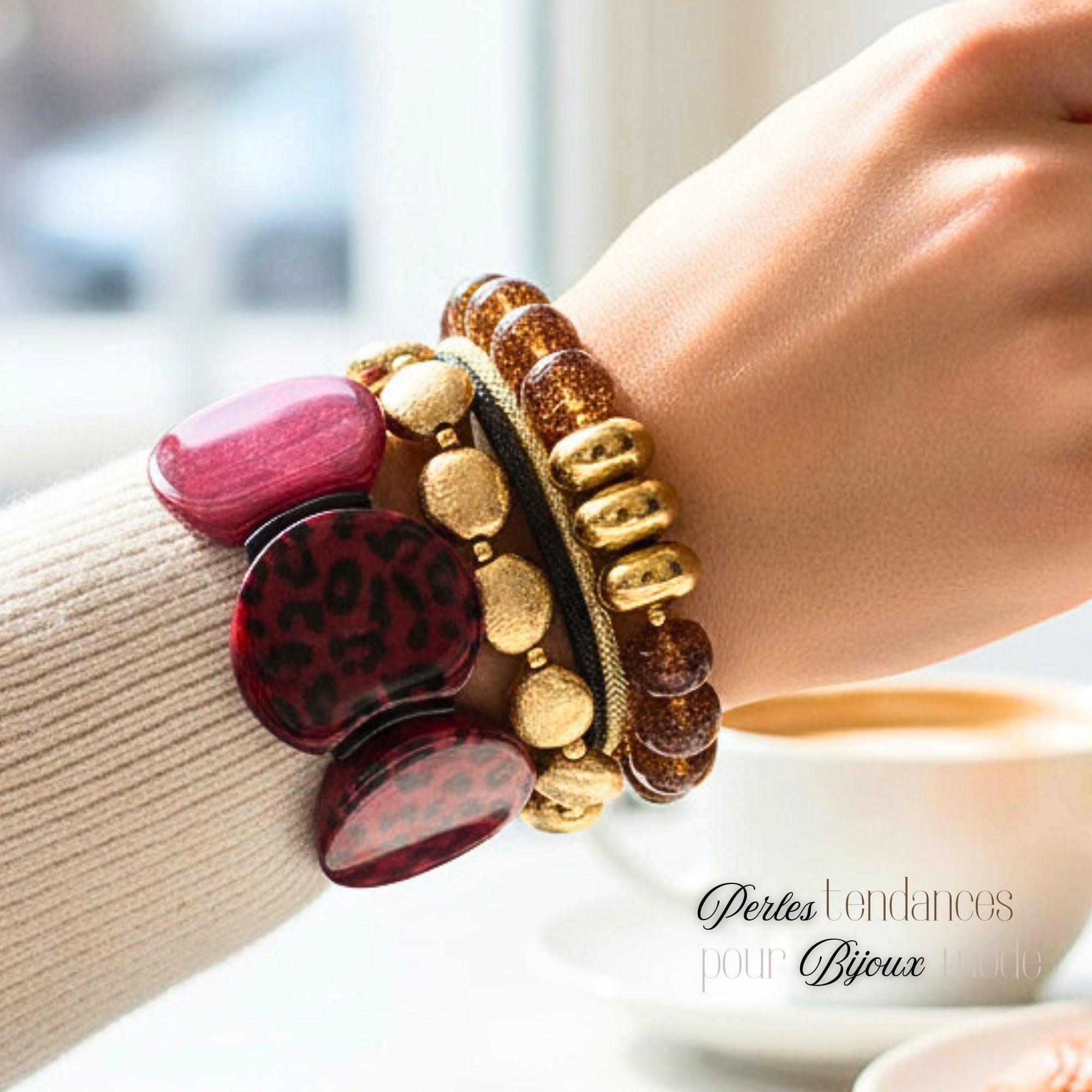 ARTSHOP Kit Moon Léopard bordeaux kit bracelet sans aiguille