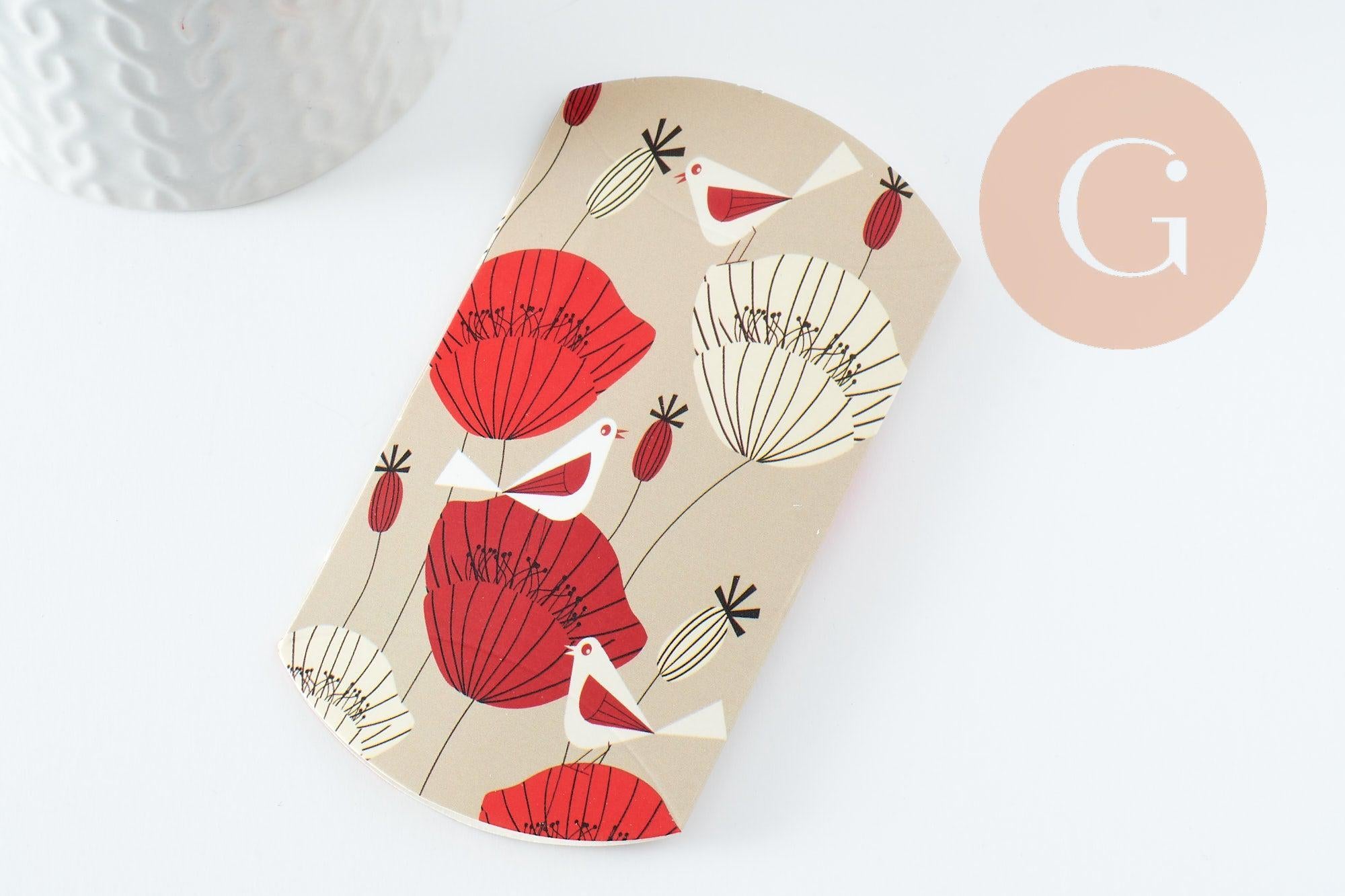 Gingerlily Pochette carton G9476 coquelicots 9,5cm x10