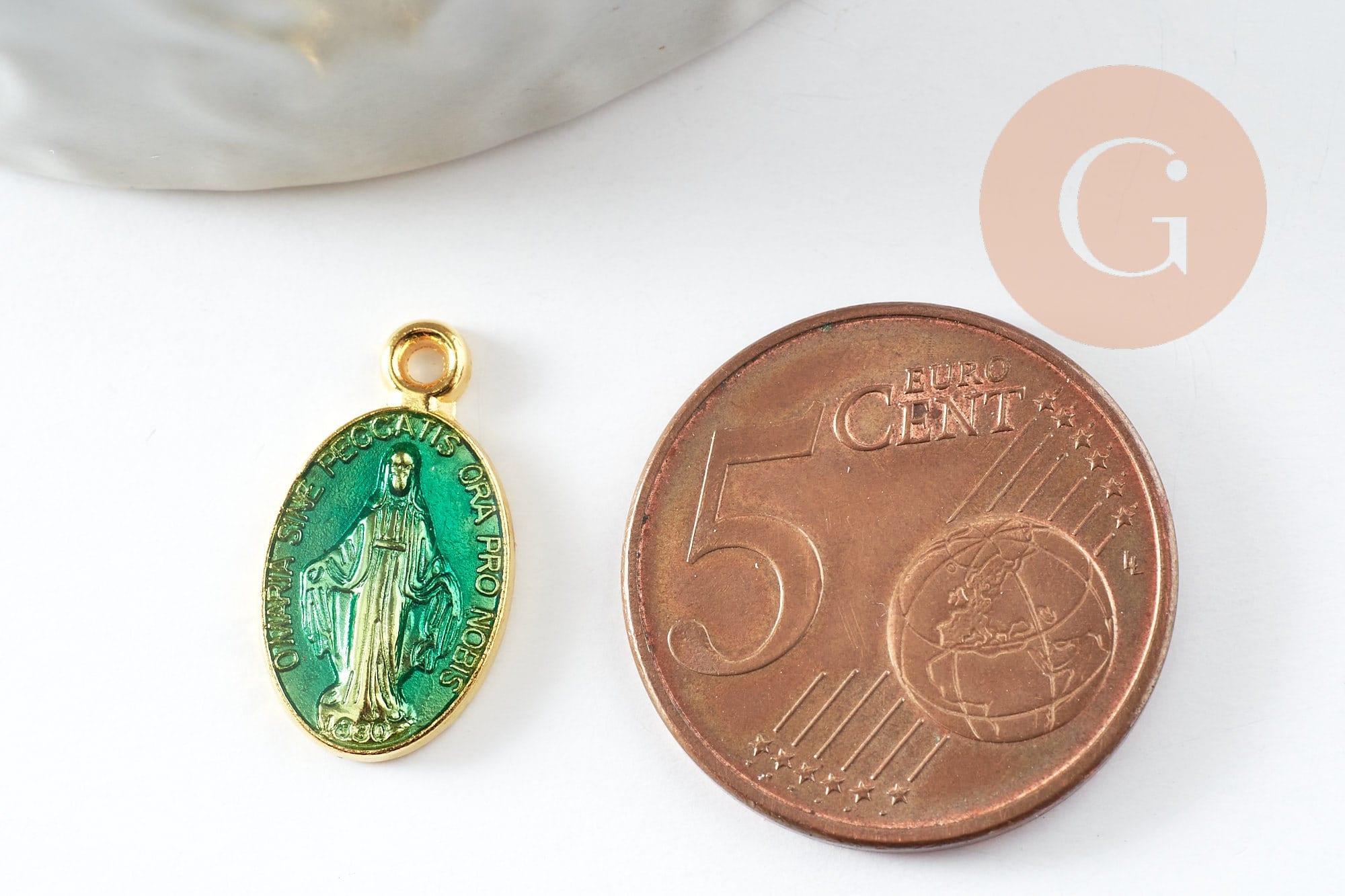 Gingerlily Médaille Vierge G8839-D pendentif émaillé 17,5mm