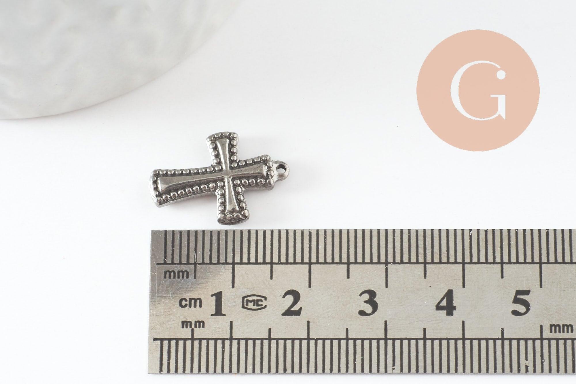 Gingerlily G9649 pendentif croix acier inoxydable 18 mm